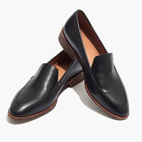 Madewell Frances Leather Slip-On Loafer in Black, Size 8.5 - Picture 1 of 11